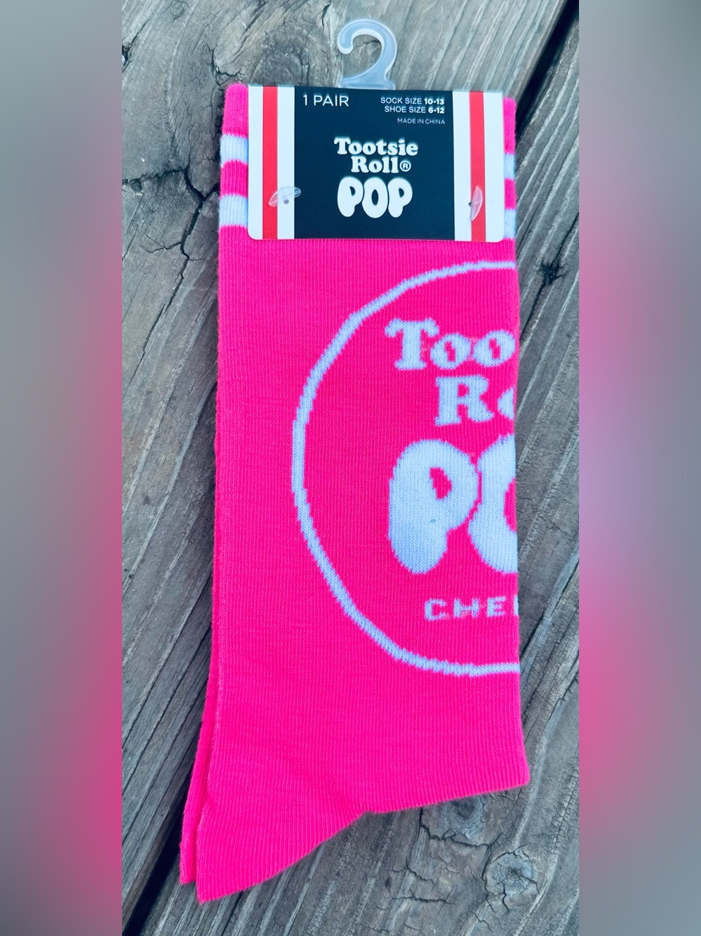 Tootsie Pop Hot Pink Crew Socks - Unisex 6-12